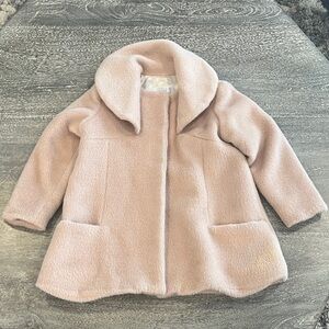 Little Goodall Girls Size 5 Pale Pink Faux Fur Pea Coat